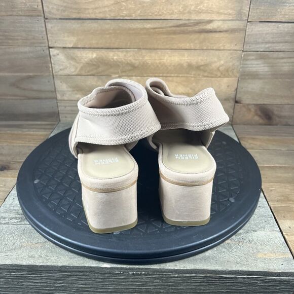 Eileen Fisher Women Size 8.5 Luca Sandal Latte Open Toe Pull On Heel Sandals - Picture 4 of 10